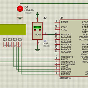 راه اندازی lm35 و LCD با بسکام و پروتئوس