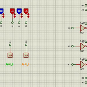 مقایسه کننده 3 بیتی با گیت های منطقی در پروتئوس