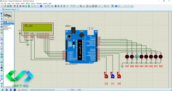 پروژه آماده دیکدر۳ به ۸ با آردوینو و پروتئوس