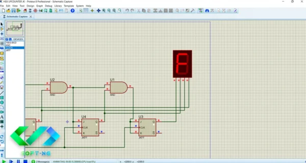 پروژه شمارنده هگز بالا شمار با فلیپ فلاپ JK و گیت‌های AND در پروتئوس