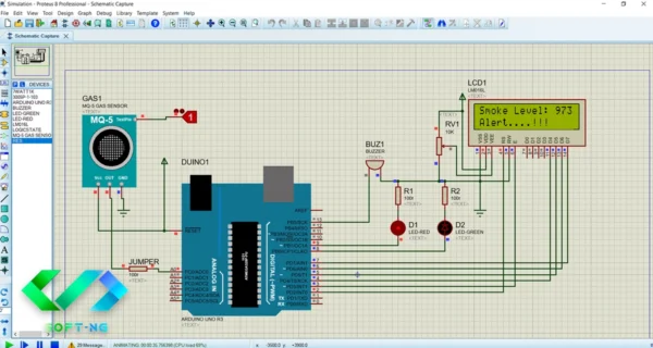 پروژه تشخیص نشت گاز با آردوینو و پروتئوس