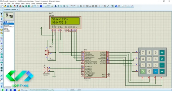 پروژه ماشین حساب میکروکنترلر AVR | کد Bascom-AVR + شبیه‌سازی Proteus