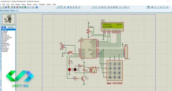 پروژه قفل درب دیجیتال با بسکام و پروتئوس برای میکروکنترلر ATmega