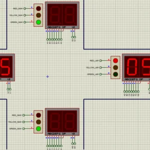 پروژه مدیریت ترافیک یا چراغ راهنمایی هوشمند با ATmega – آموزش کامل کد بسکام با شبیه‌سازی پروتئوس و PCB